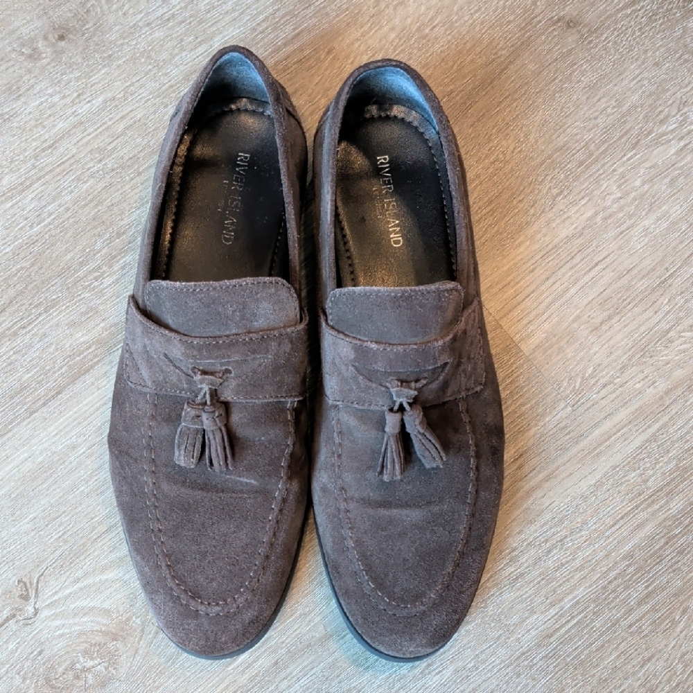 River Island Dark Brown Tassel Loafers